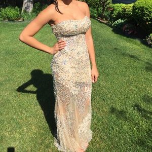 Gold Sherri Hill Prom Dress size 6
